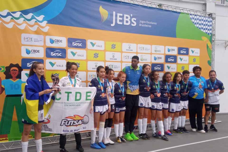 Futsal do Centro de Treinamento da escola de Rolim de Moura conquista medalha de bronze nos JEBs