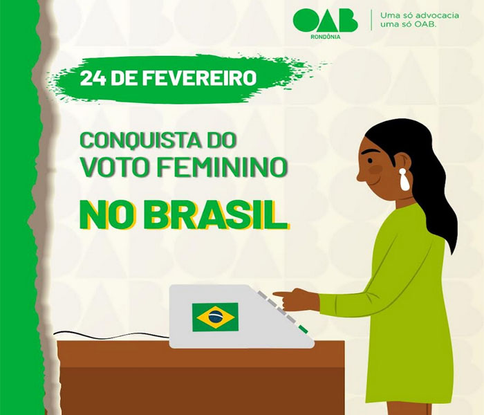 Conquista do voto feminino no Brasil completa 91 anos e OAB-RO destaca importância da data