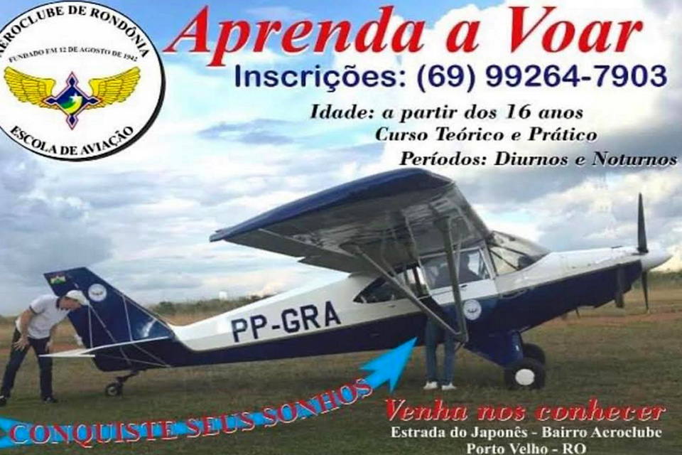 Aeroclube de Rondônia abre inscrições para nova turma no Curso de Piloto Privado de Avião