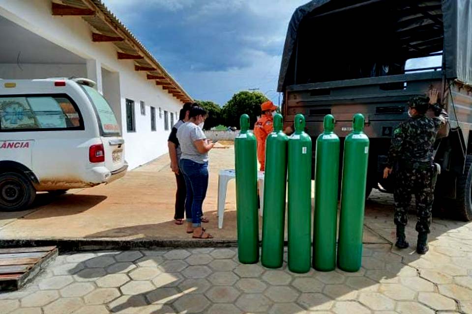 Cone Sul de Rondônia recebe 45 cilindros de oxigênio para abastecimento de unidades hospitalares