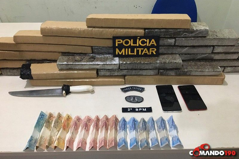  PM apreende 25 Kg de Maconha e prende suspeitos em Ji-Paraná