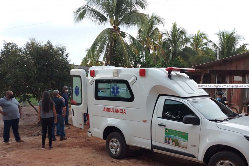 Distrito do Corgão, em Chupinguaia, recebe ambulância adquirida com emenda parlamentar de Luizinho Goebel