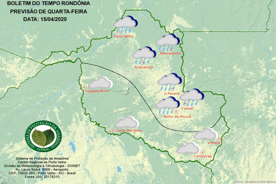 Confira a previsão do tempo para esta quarta-feira em Rondônia