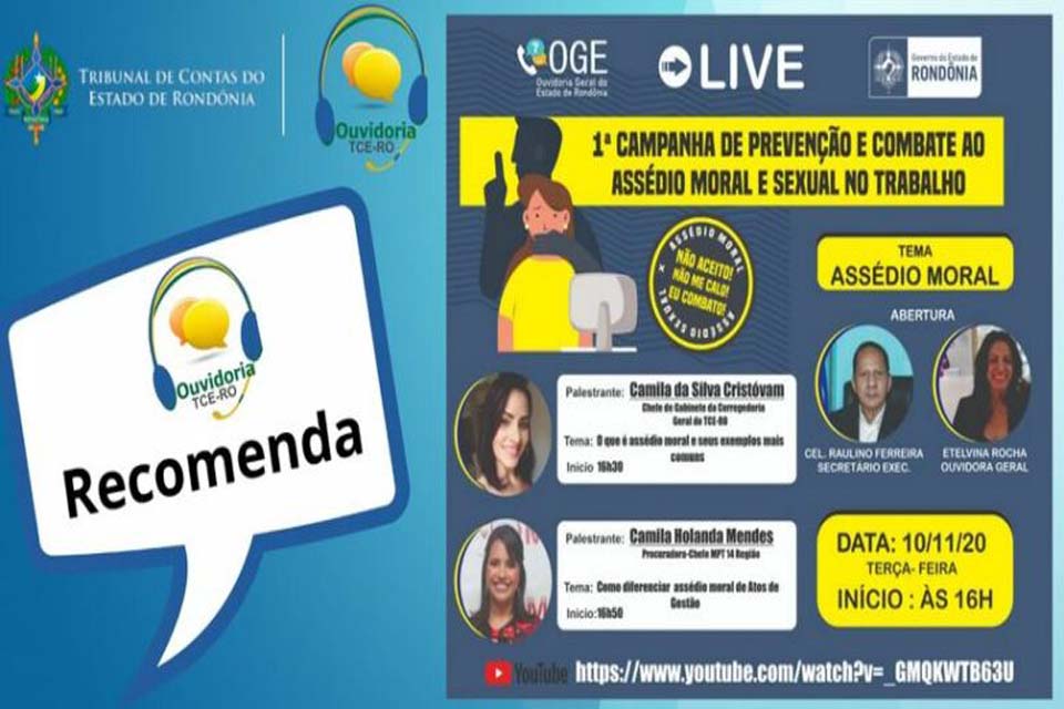  TCE-RO participa do lançamento da campanha “Prevenção e Combate ao Assédio Moral e Sexual no Trabalho'