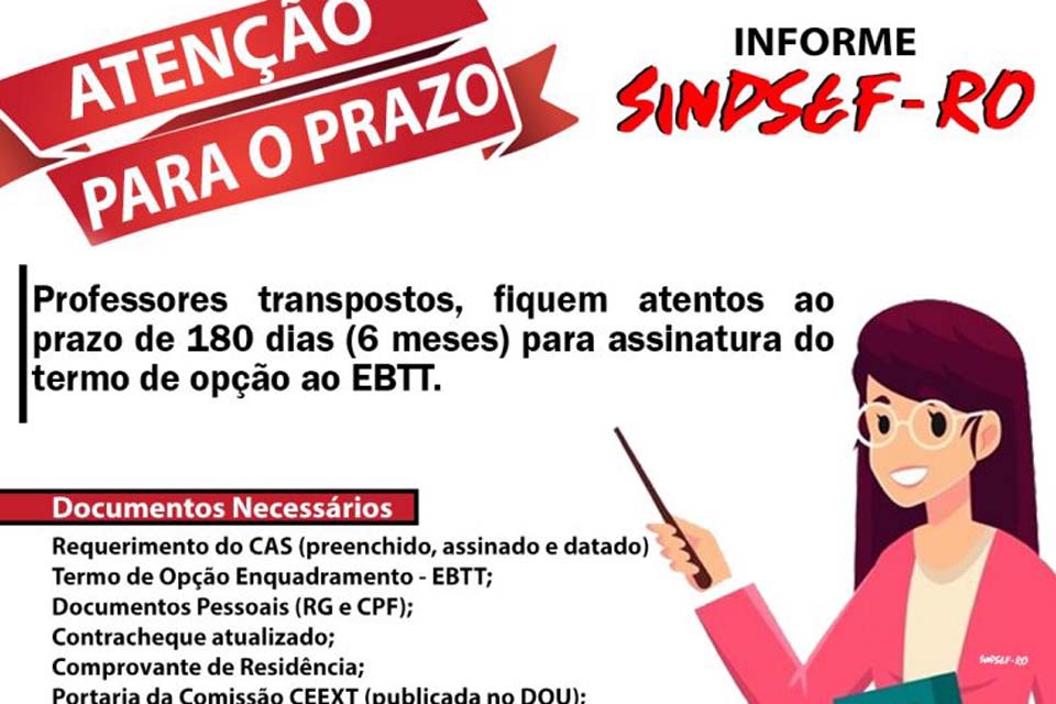 Professores enquadrados na transposição devem ficar atentos ao prazo para opção ao EBTT que encerra em dezembro