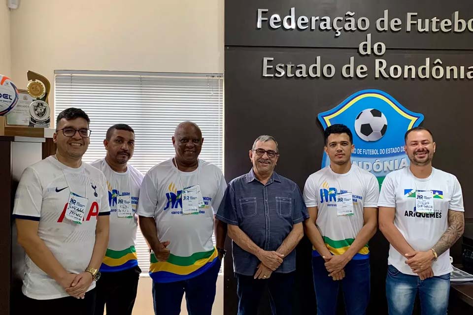 Presidente da Federação de Futebol recebe visita de membros da FUNCET de Ariquemes