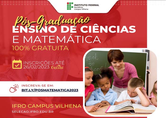 IFRO Campus Vilhena oferta curso de gratuito de pós-graduação