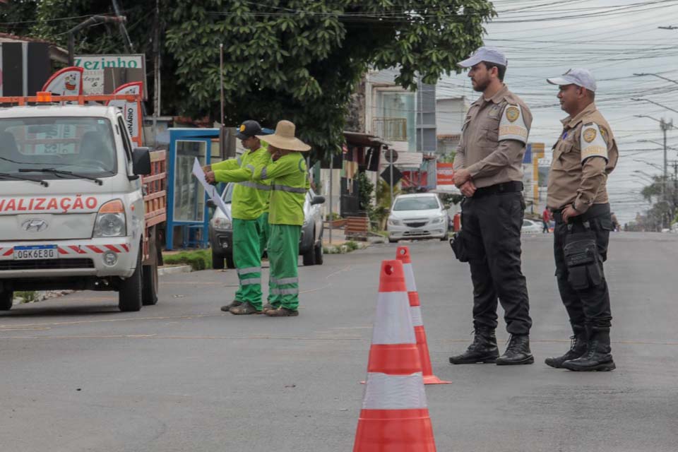 Semtran inicia sinalização da avenida Calama, que terá fluxo invertido a partir do dia 18