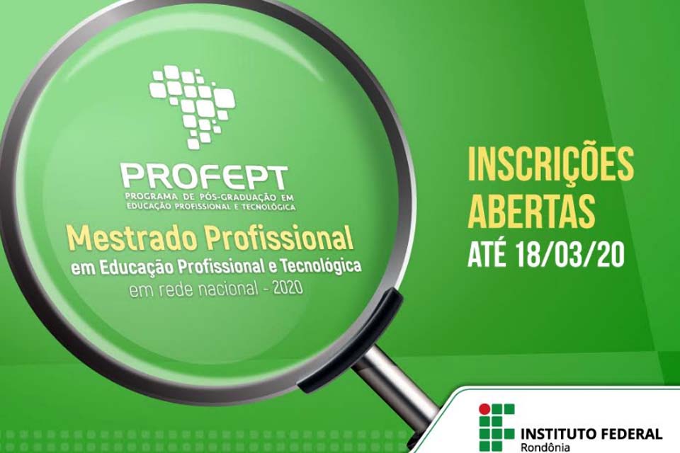 Aberto o período de inscrição do Mestrado Profissional em Educação Profissional e Tecnológica