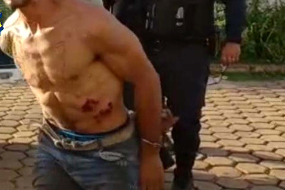 Homem é preso após agredir seu pai a tijoladas e mordidas 