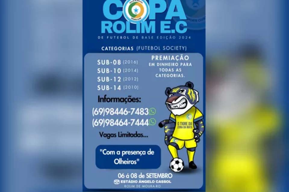 1ª Copa Rolim de Moura de Base anuncia inscrições com sorteios de prêmios