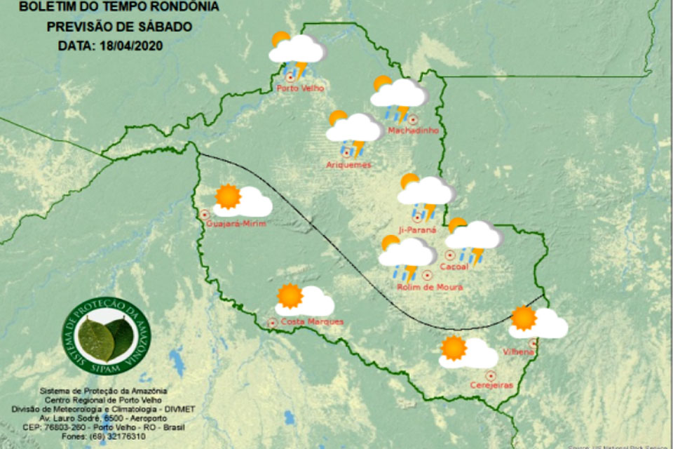 Confira a previsão do tempo para este sábado em Rondônia