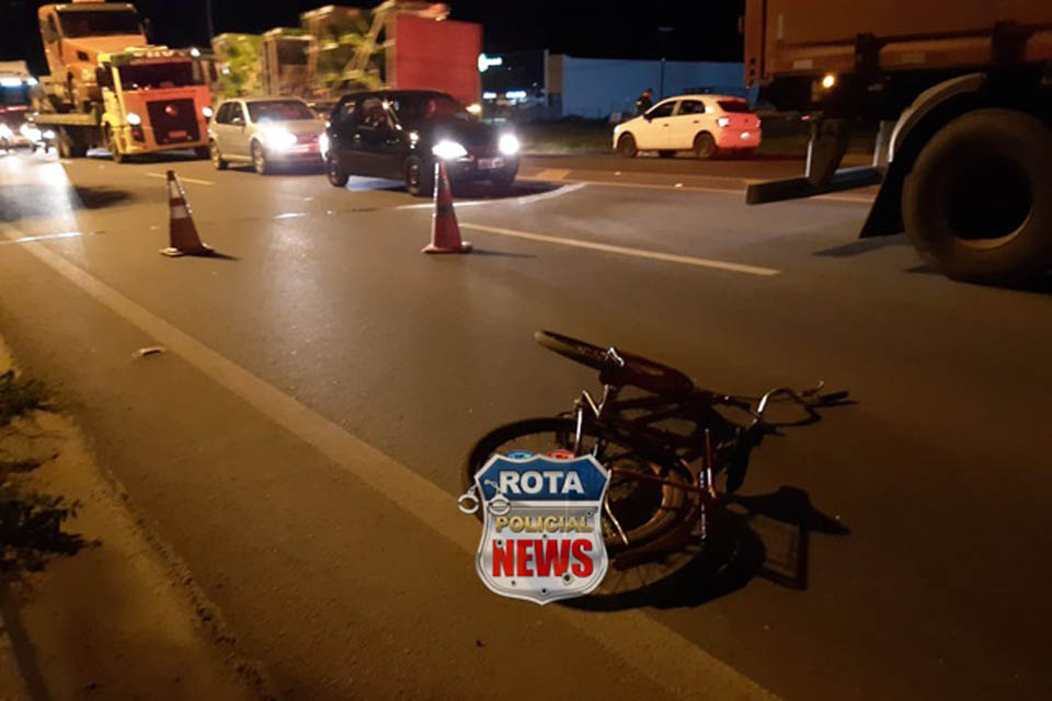 Ciclista de 16 anos sofre ferimentos após acidente na BR-364