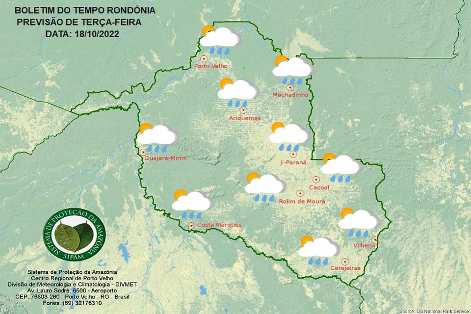 Confira a previsão do tempo para esta terça-feira em Rondônia