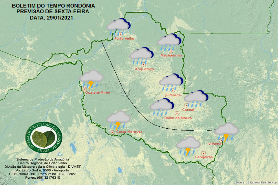 Confira a previsão do tempo para esta sexta-feira em Rondônia