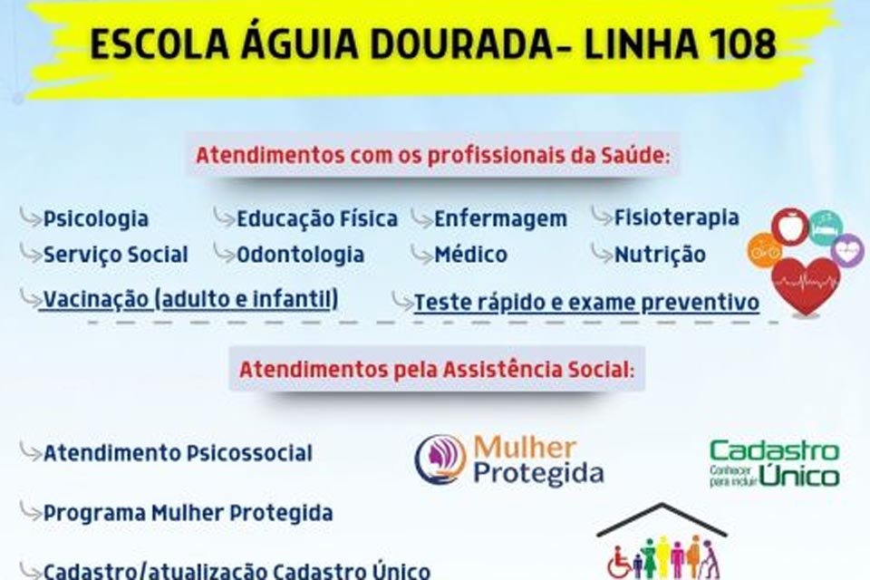 Prefeitura de Pimenta Bueno realiza  Ação Social Intersetorial na Escola Águia Dourada - Linha 108