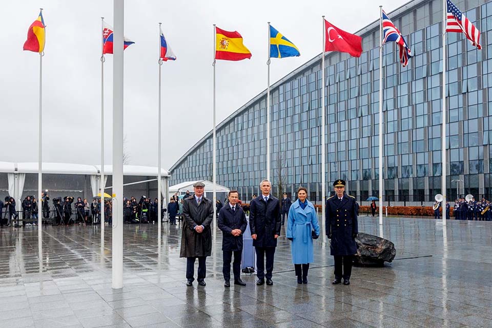 Cerimônia em Bruxelas marca entrada oficial da Suécia na Otan