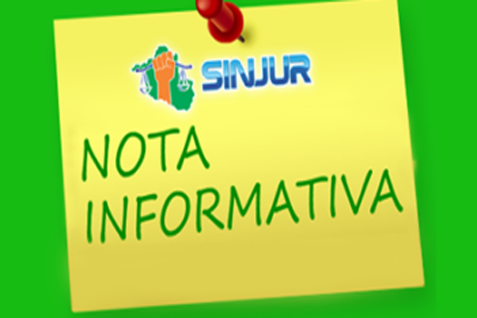 INFORME SINJUR – sobre descontos feitos pelo TJ no contracheque do servidor, no mês de julho.