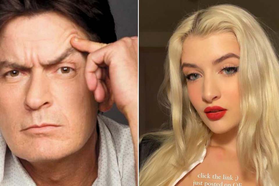 Após aprovação do pai, filha de Charlie Sheen comemora de lingerie trabalho com OnlyFans