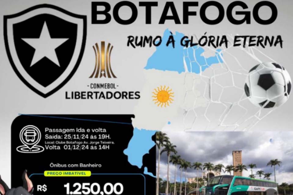 Excursão Commebol Libertadores - Botafogo Rumo a Gloria Eterna; confira preços de passagens ida e volta