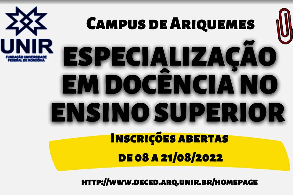 Especialização em Docência no Ensino Superior abre processo seletivo para novos alunos