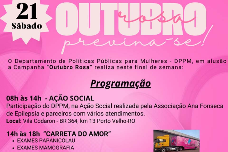 Departamento de Políticas Públicas para Mulheres de Porto Velho realiza ação do Outubro Rosa