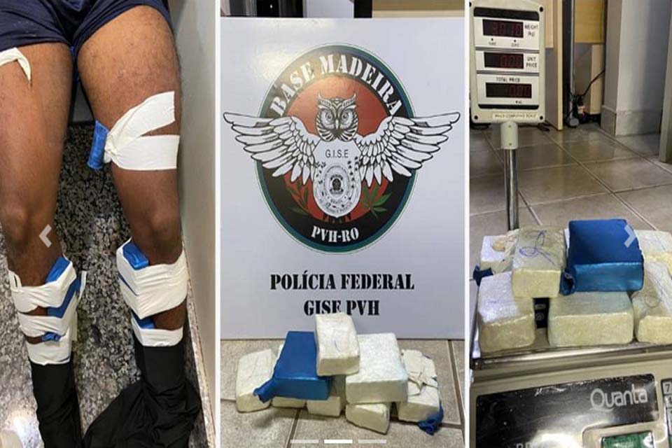 Polícia Federal prende homem com mais de 3 kg de cocaína colados ao corpo