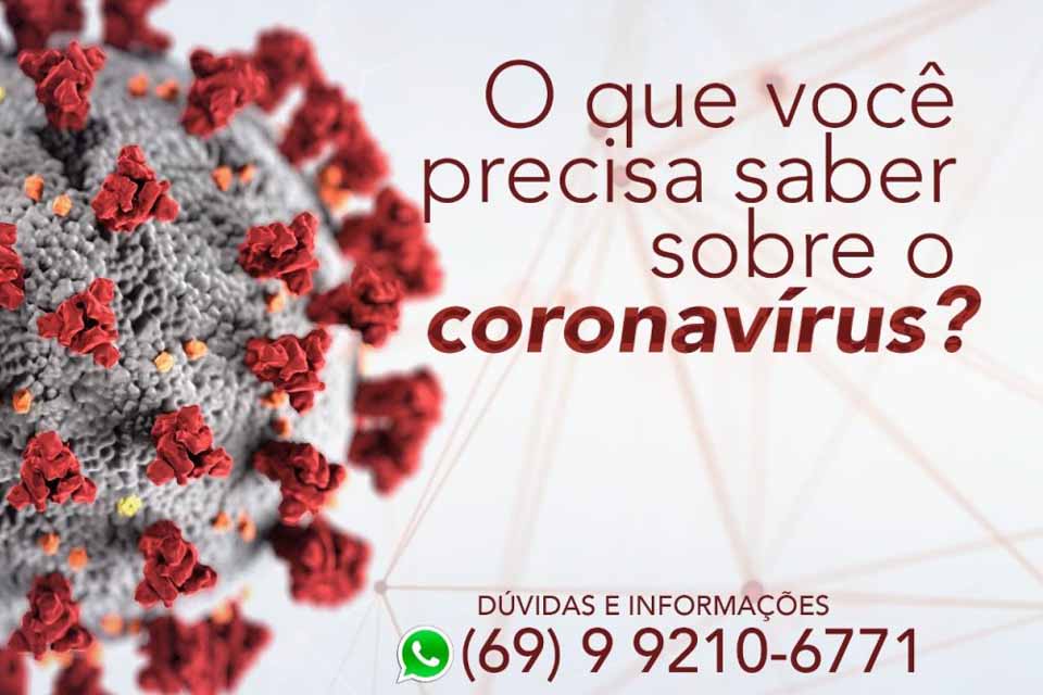 Prefeitura conta com canal no whatsapp para esclarecimento de dúvidas sobre o Coronavírus