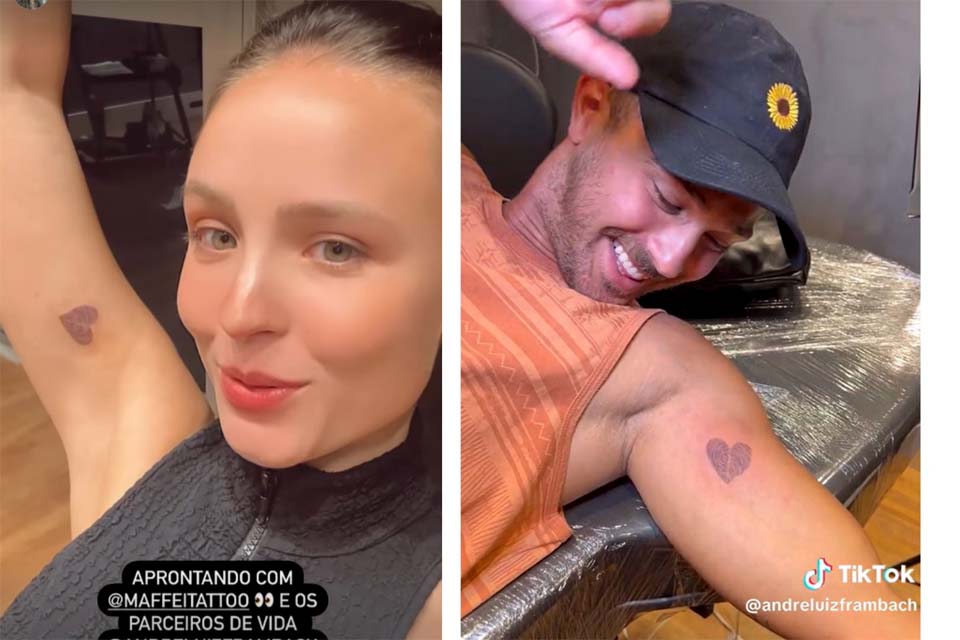 Larissa Manoela e noivo fazem tatuagem de casal com desenho 'diferentão'