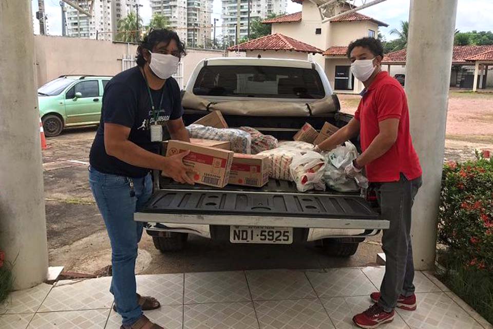 SINJUR faz as primeiras doações para campanha SOS Rondônia; alimentos arrecadados destinados às vítimas da COVID-19