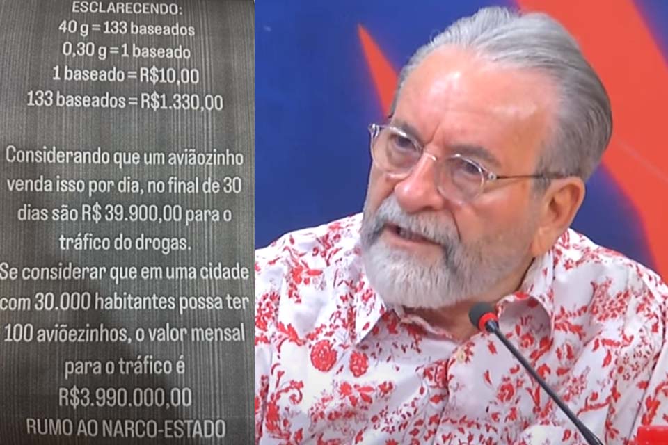 De Rondônia, presidente do Conselho Federal de Medicina diz que 40g de maconha podem render mais de R$ 39 mil por mês ao tráfico