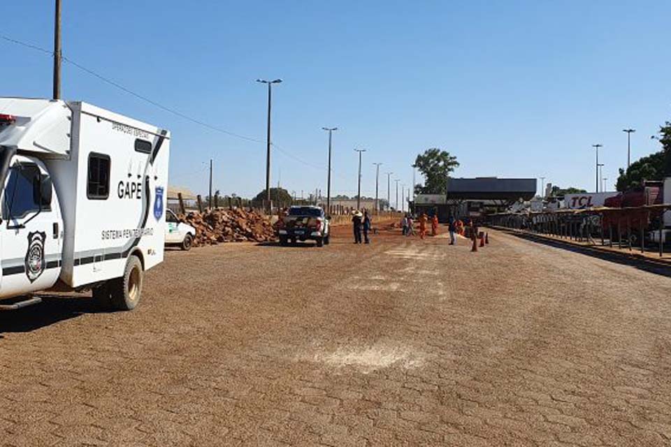 Parceria possibilita uso da mão de obra reeducanda na reforma do pátio do Posto Fiscal de Vilhena