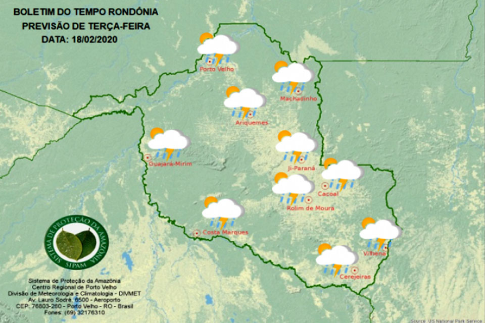 Confira a previsão do tempo para esta terça-feira em Rondônia