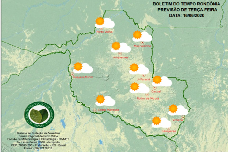 Confira a previsão do tempo para esta terça-feira em Rondônia