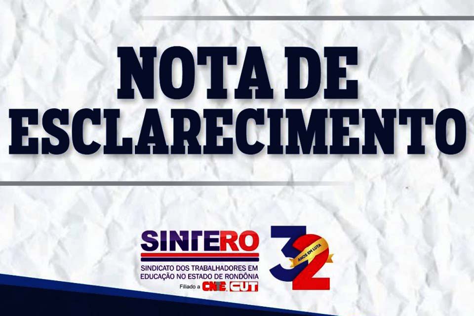 Nota de esclarecimento SINTERO – Reunião com o presidente Jair Bolsonaro e membros da Bancada Federal de Rondônia