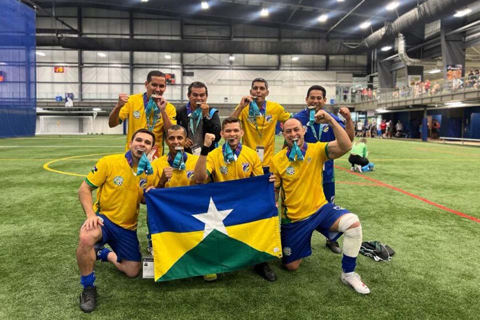 Rondônia celebra conquista histórica em futebol de cinco nos Jogos Mundiais de Winnipeg 2023, no Canadá