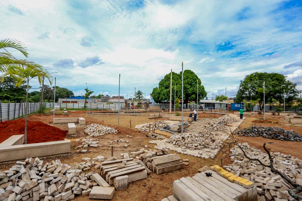 Porto Velho: Obras na praça do Conjunto 22 de Dezembro seguem em ritmo acelerado