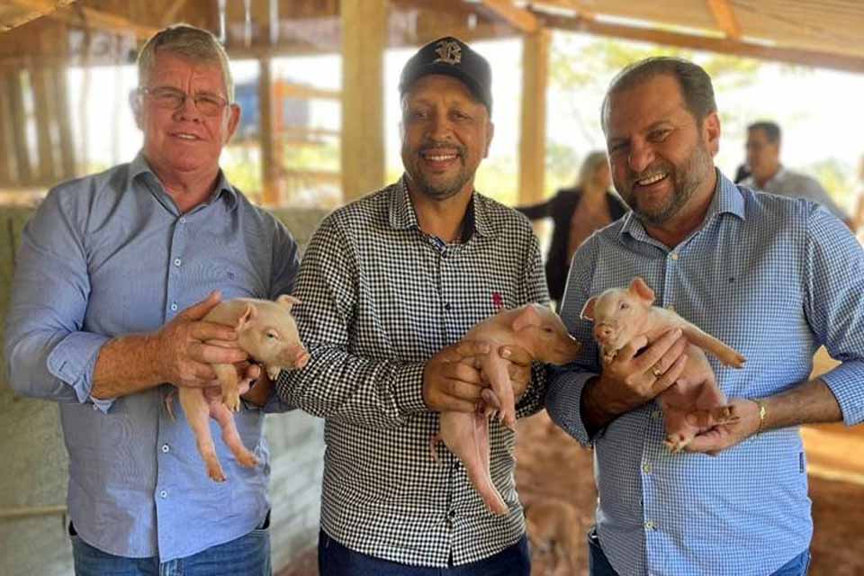 Com apoio do deputado Cirone Deiró melhoramento genético da suinocultura mostra primeiros resultados em Rolim de Moura