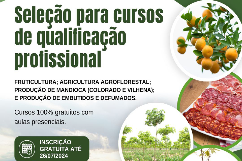 IFRO Campus Colorado abre seleção para cursos de qualificação profissional rural em Colorado e Vilhena