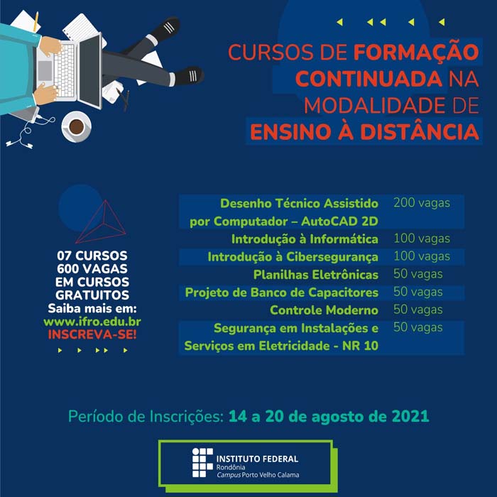 IFRO Campus Calama abre 600 vagas para cursos de formação continuada a distância