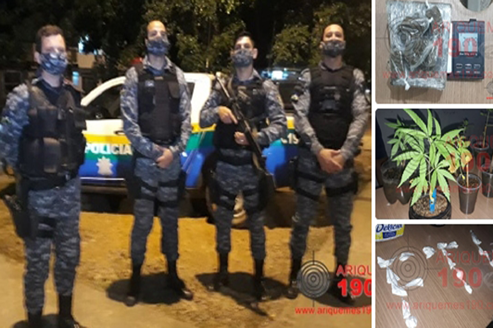 Maconha, Cocaína e 12 pés de Canabis foram apreendidos pela Força Tática