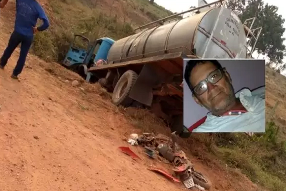 Caminhão passa por cima de moto e mata condutor em Corumbiara