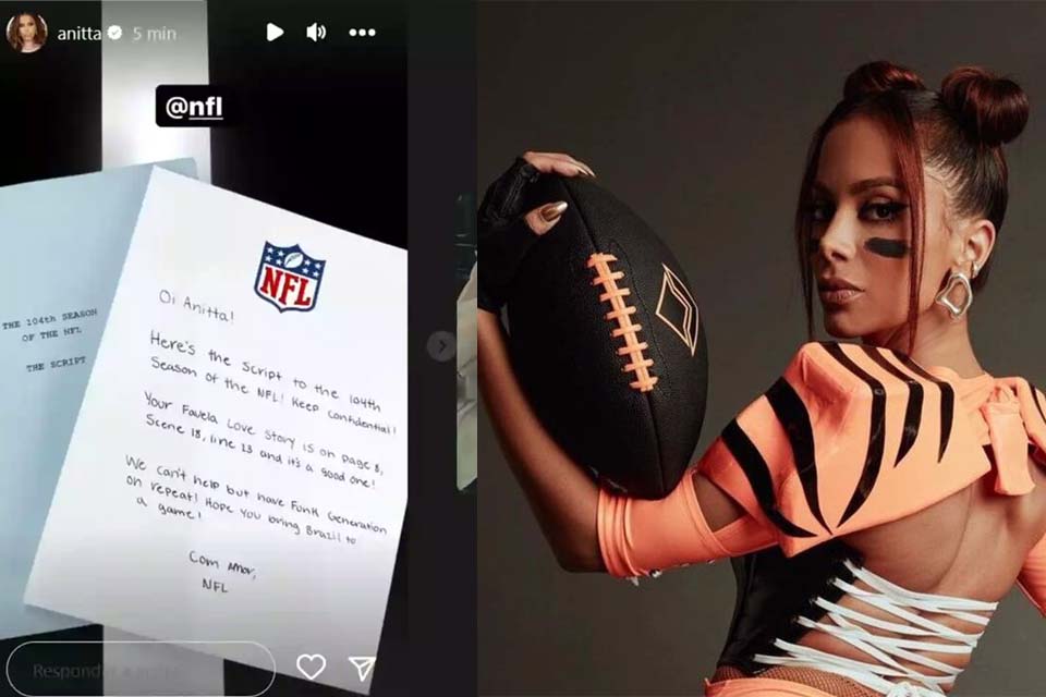 Anitta recebe carta da NFL e web cria teoria de show no Super Bowl