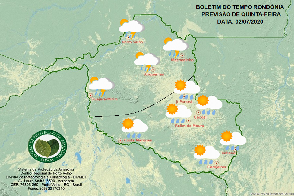 Confira a previsão do tempo para esta quinta-feira em Rondônia