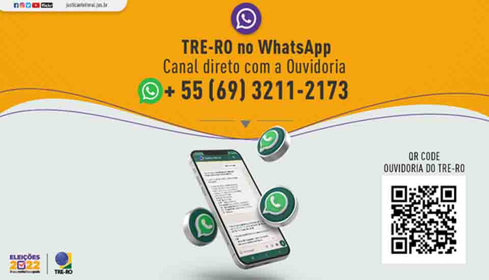 TRE-RO no WhatsApp: Ouvidoria disponibiliza mais um canal de comunicação com a Justiça Eleitoral