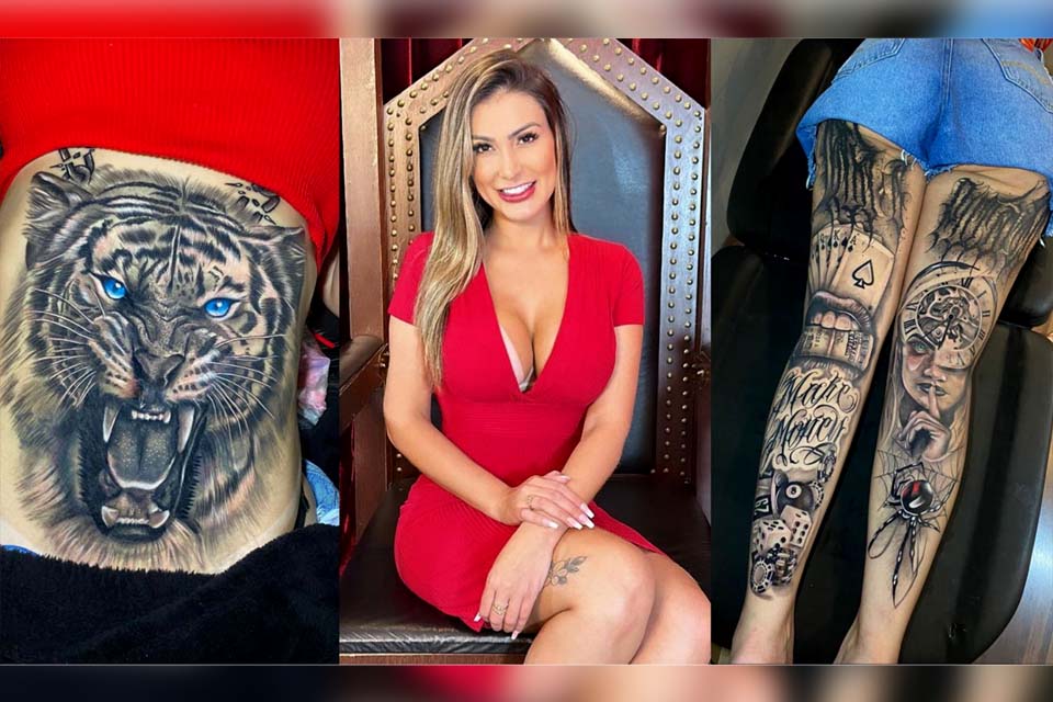 Andressa Urach exibe novas tatuagens nas redes sociais