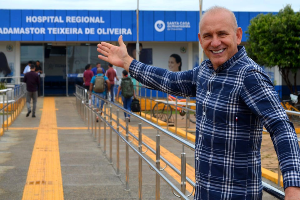 Visita de Ezequiel Neiva marca início de reforma e ampliação de UTI do Hospital Regional de Vilhena