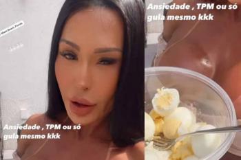 Gracyanne Barbosa brinca sobre ”burlar” dieta: “Comendo 12 ovos”