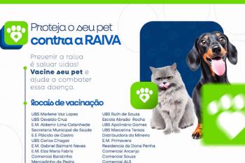 Prefeitura de Jaru realizará campanha de vacinação contra a raiva no próximo sábado, 23 das 8h às 16h30