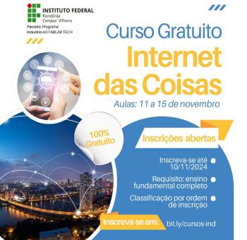 IFRO Vilhena abre 180 vagas em cursos gratuitos de Tecnologia na Indústria 4.0